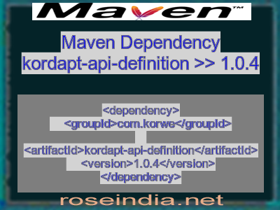 Maven dependency of kordapt-api-definition version 1.0.4