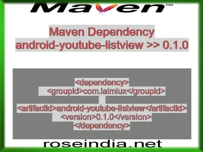Maven dependency of android-youtube-listview version 0.1.0