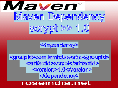 Maven dependency of scrypt version 1.0