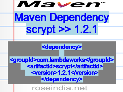 Maven dependency of scrypt version 1.2.1