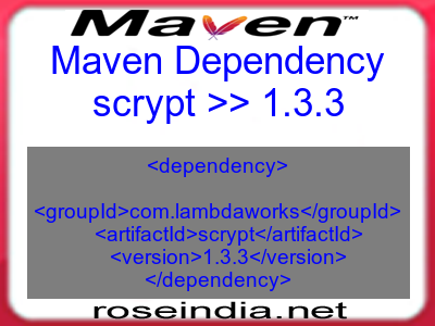 Maven dependency of scrypt version 1.3.3