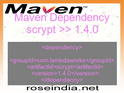 Maven dependency of scrypt version 1.4.0