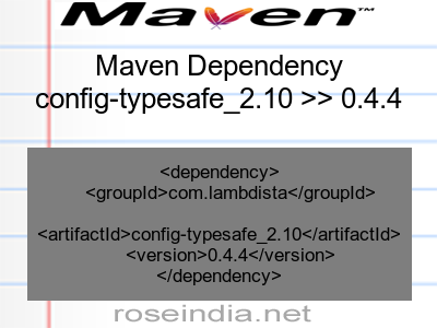 Maven dependency of config-typesafe_2.10 version 0.4.4