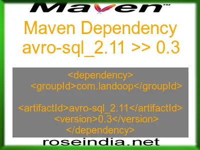 Maven dependency of avro-sql_2.11 version 0.3