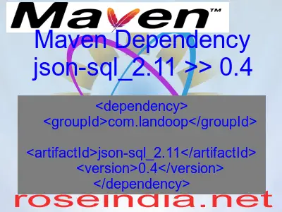 Maven dependency of json-sql_2.11 version 0.4