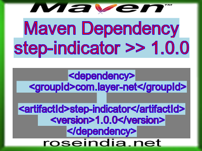 Maven dependency of step-indicator version 1.0.0