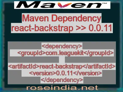 Maven dependency of react-backstrap version 0.0.11
