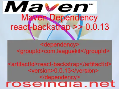 Maven dependency of react-backstrap version 0.0.13