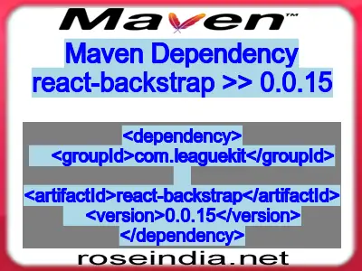 Maven dependency of react-backstrap version 0.0.15