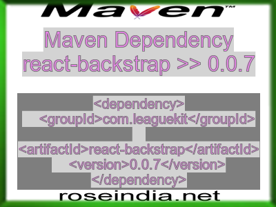 Maven dependency of react-backstrap version 0.0.7