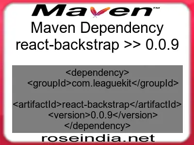 Maven dependency of react-backstrap version 0.0.9