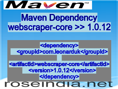 Maven dependency of webscraper-core version 1.0.12