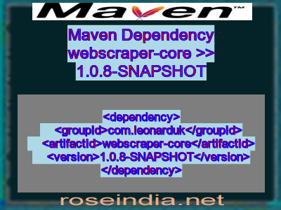 Maven dependency of webscraper-core version 1.0.8-SNAPSHOT