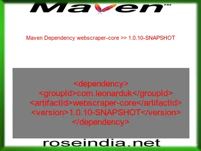 Maven dependency of webscraper-core version 1.0.10-SNAPSHOT