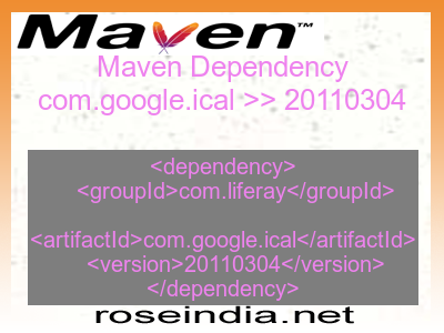 Maven dependency of com.google.ical version 20110304