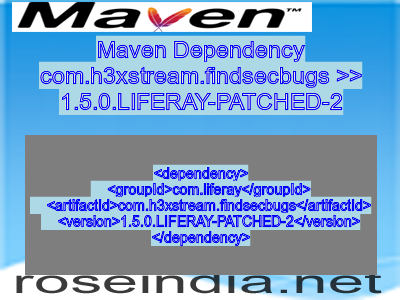 Maven dependency of com.h3xstream.findsecbugs version 1.5.0.LIFERAY-PATCHED-2