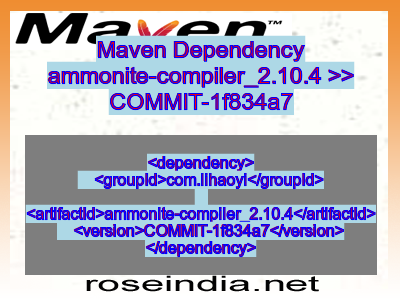 Maven dependency of ammonite-compiler_2.10.4 version COMMIT-1f834a7