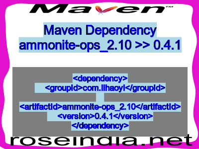 Maven dependency of ammonite-ops_2.10 version 0.4.1
