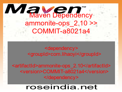 Maven dependency of ammonite-ops_2.10 version COMMIT-a8021a4