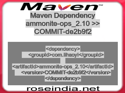 Maven dependency of ammonite-ops_2.10 version COMMIT-de2b9f2