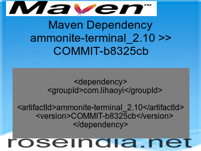 Maven dependency of ammonite-terminal_2.10 version COMMIT-b8325cb