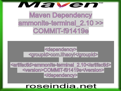 Maven dependency of ammonite-terminal_2.10 version COMMIT-f91419e