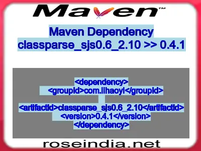 Maven dependency of classparse_sjs0.6_2.10 version 0.4.1