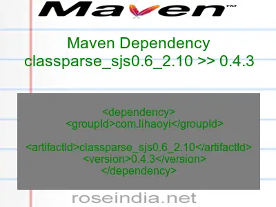 Maven dependency of classparse_sjs0.6_2.10 version 0.4.3