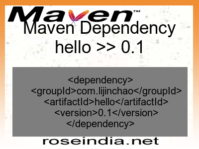 Maven dependency of hello version 0.1