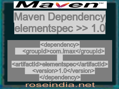 Maven dependency of elementspec version 1.0