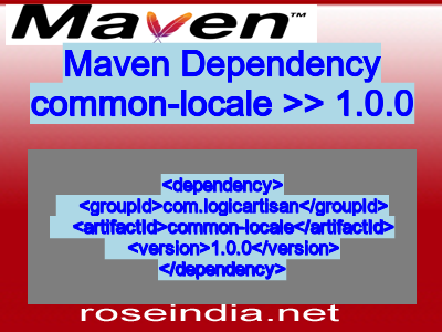 Maven dependency of common-locale version 1.0.0