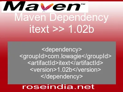Maven dependency of itext version 1.02b