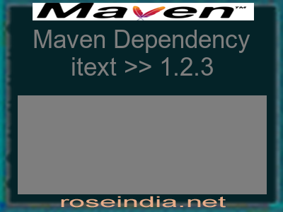Maven dependency of itext version 1.2.3