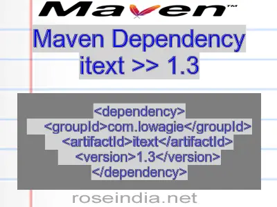 Maven dependency of itext version 1.3