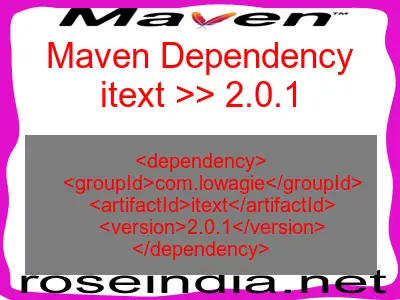 Maven dependency of itext version 2.0.1