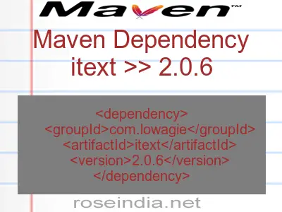 Maven dependency of itext version 2.0.6
