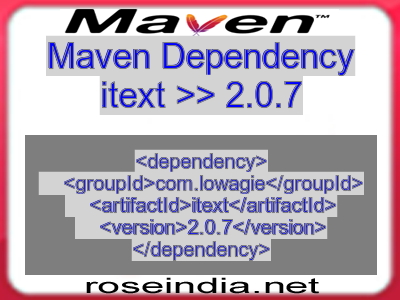 Maven dependency of itext version 2.0.7