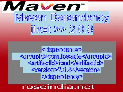 Maven dependency of itext version 2.0.8