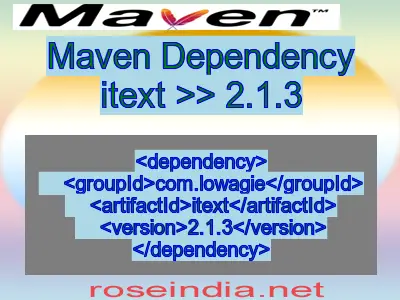 Maven dependency of itext version 2.1.3