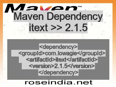 Maven dependency of itext version 2.1.5