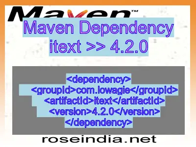 Maven dependency of itext version 4.2.0