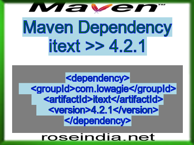 Maven dependency of itext version 4.2.1