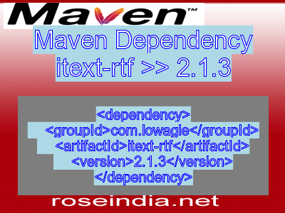 Maven dependency of itext-rtf version 2.1.3