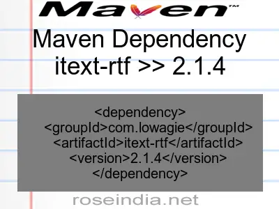 Maven dependency of itext-rtf version 2.1.4
