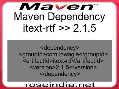 Maven dependency of itext-rtf version 2.1.5