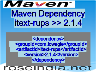 Maven dependency of itext-rups version 2.1.4