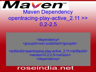 Maven dependency of opentracing-play-active_2.11 version 0.2-2.5