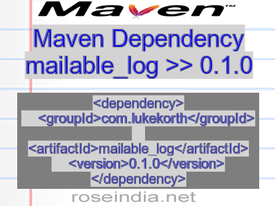 Maven dependency of mailable_log version 0.1.0