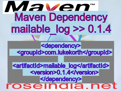 Maven dependency of mailable_log version 0.1.4