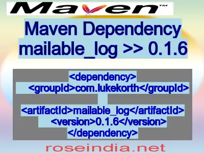 Maven dependency of mailable_log version 0.1.6